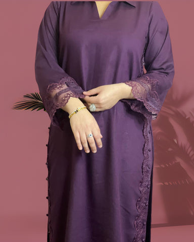Karandi Basic Pret- Plum Purple