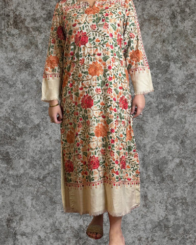 Pashmina - Floral Embroider - Beige